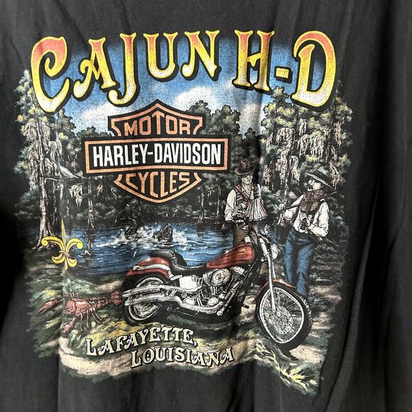 Harley Davidson Cajun H-D Tee Mens Size XL Clown Louisiana Black - Picture 1 of 5